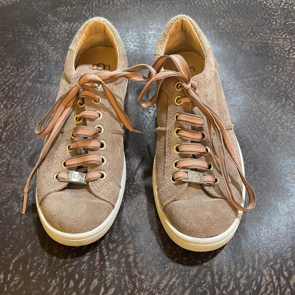 UGG Suede Leather Casual Sneakers Shoes‎ Women's Size 6 Taupe Brown